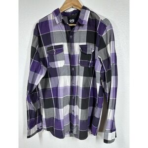 Phat Farm Shirt Mens XL Plaid Button Down Fitted Casual Streetwear